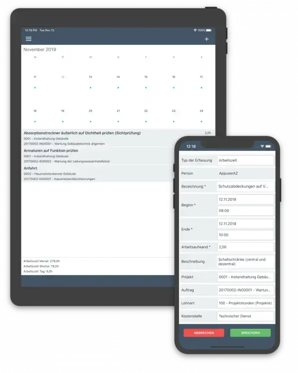 Zeiterfassung – VITRICON® ARBEITSZEIT